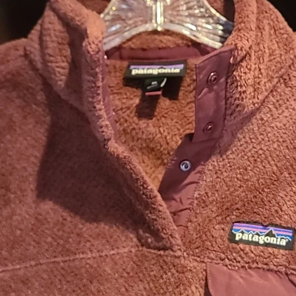 Patagonia Pullover Burgandy Polar Flece XS - Picture 5 of 11